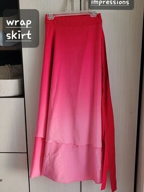 Women’s Pink Ombre Wrap Maxi Skirt